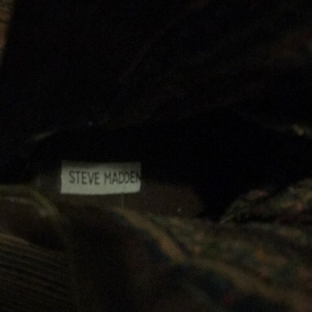 Steve Madden Lace Up Combat Boots Brown Leather - Picture 5 of 7